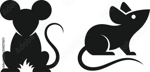 Creative Mouse and Rat Silhouette Illustration Collection for Rodent Mascot, Animal Logos, and Modern Graphic Design Projects