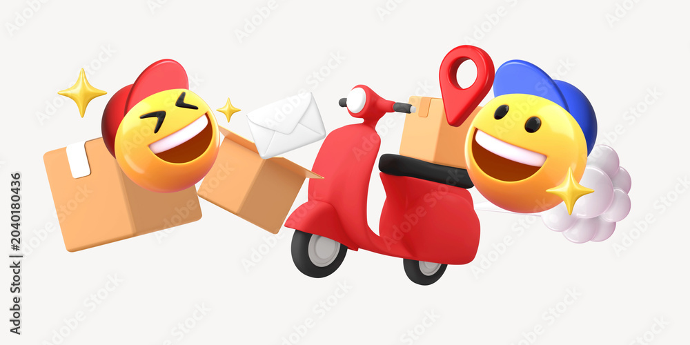Naklejka premium 3D delivery service, element illustration