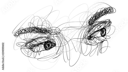 Fotografie Emotional Abstract Face Vector Illustration