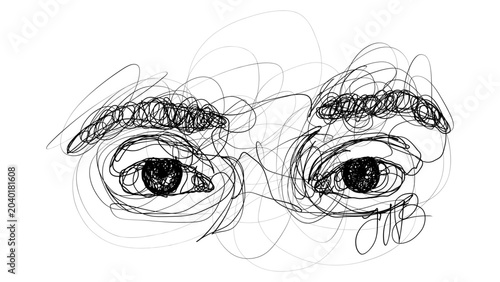 Emotional Abstract Face Vector Illustration