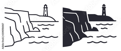Canvas Print Set of black danger and explosion icons including lightning, bomb, explosion, ha