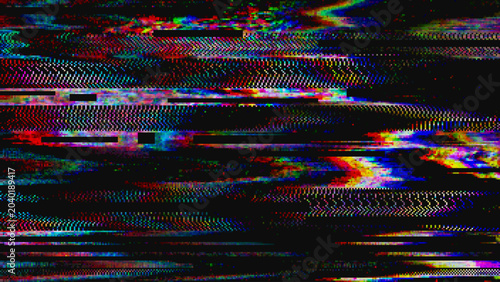 Obraz na plátne RGB VHS Glitch Effect with Horizontal Digital Distortion