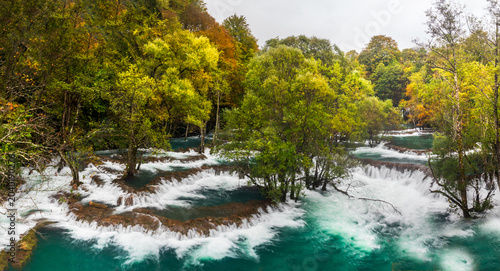 Photography Cascades on the Una River in the picturesque village of Martin Brod in Bosnia an