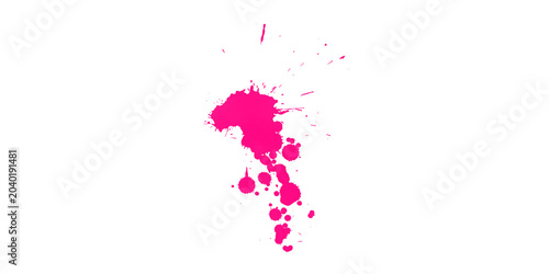 Canvas Print Splash of vibrant pink paint in mid-air against white background with abstract f