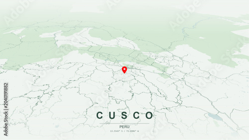 Foto Modern minimalist vector map of Cusco, Peru