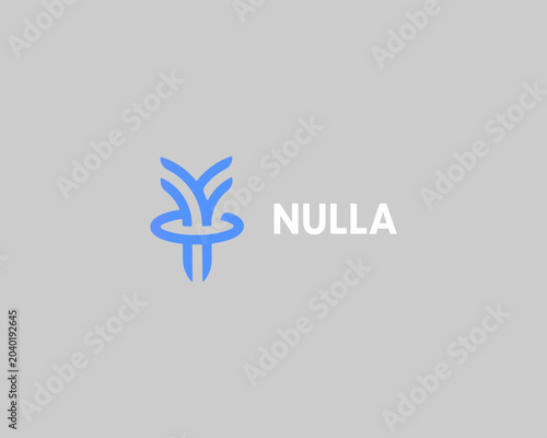 Abstract letter Y vector logo with plant ring element. Minimalist sprout fountain or orbit tree icon for eco technology, agriculture, water, biotech and organic startups