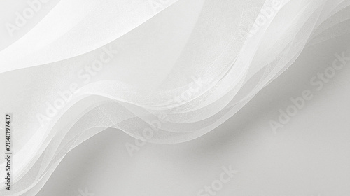 Tableau sur toile Elegant organic pure white gray flowing wavy paper texture background – premium