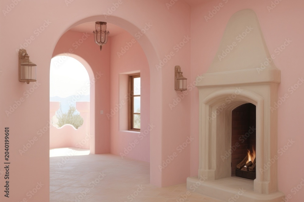 Fototapeta premium Abstract background architecture fireplace hearth.