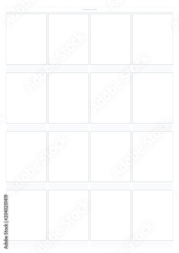 Sequential Storyboard Worksheet Printable Scene Blocking Layout for Comic Planning and Visual Script Development