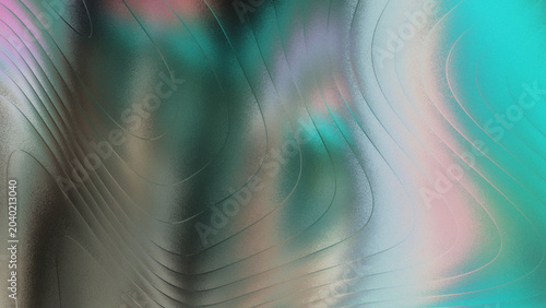 Canvas Print Abstract colorful background with swirling curved lines and shades of green pink