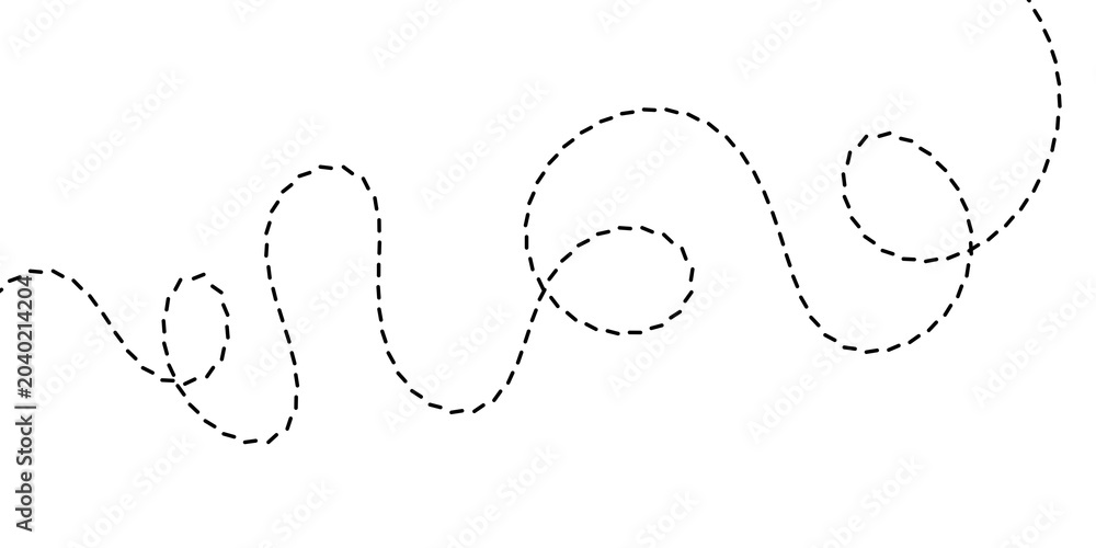 Naklejka premium Abstract dotted line illustrating a smooth, continuous, and flowing curve with a sense of gentle movement and organic form