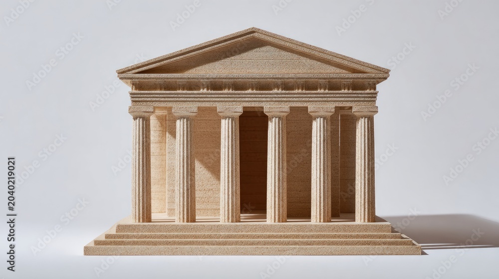 Fototapeta premium Miniature Model of a Classical Greek Temple with Columns.