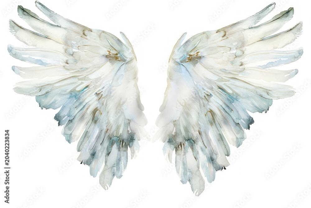 Obraz premium Elegant watercolor angel wings illustration
