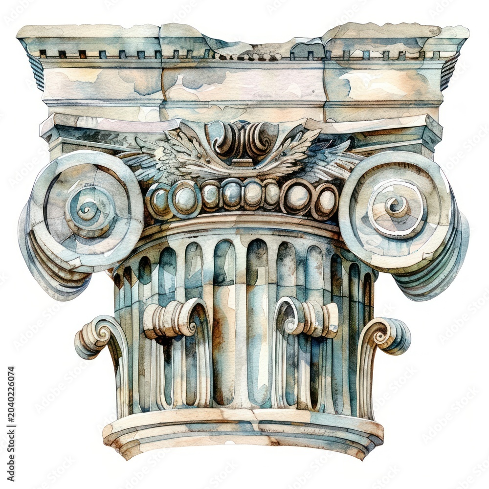 Obraz premium A Greek architecture ornament pillar column.