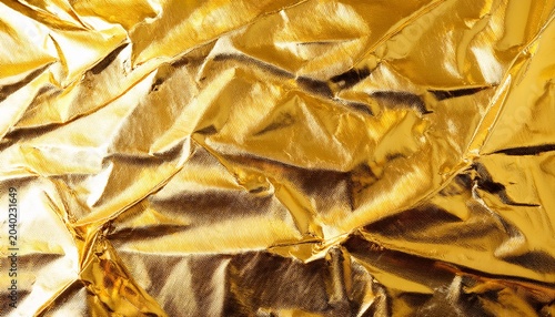 shiny yellow metallic gold leaf foil texture background