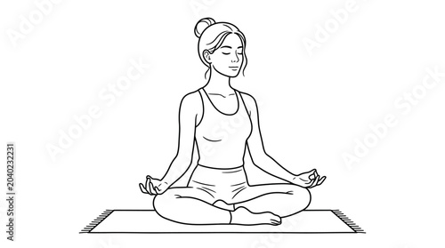 Obraz na płótnie Woman in yoga meditation position sitting.