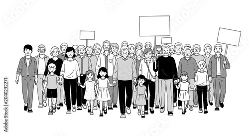 Schilderij op canvas Diverse group of people standing together.