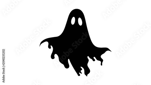Принти на полотні Spooky black ghost silhouette for halloween design