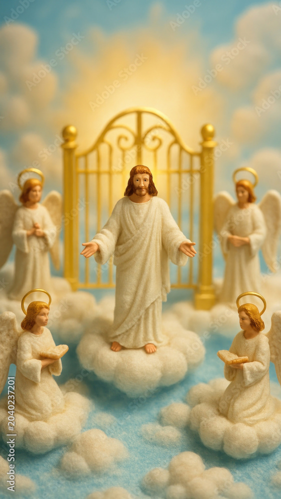 Obraz premium Heavenly scene with angels