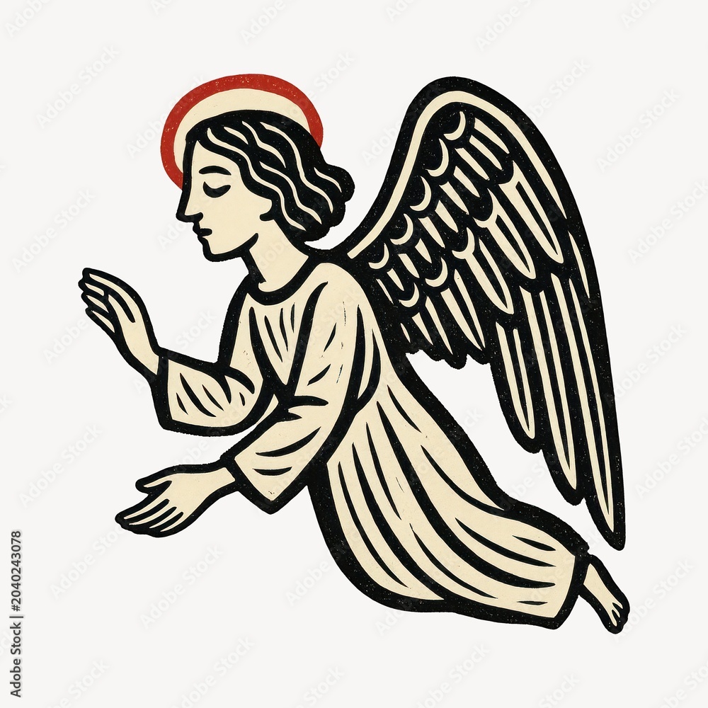 Obraz premium Vintage angelic figure illustration.