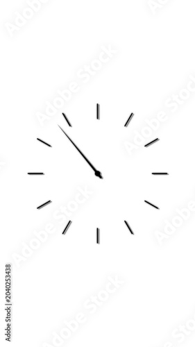 glowing clock animation. loop video animation of timelapse of clock on white background.
