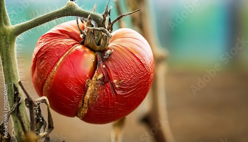 shriveled tomato on a dry tomato plant