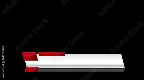 Red news lower third with transparent background for television and stream channel 