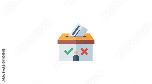 Fotografi Ballot Box with Vote Symbol and Checkmark