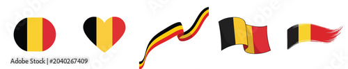 Belgium Flag Banner Collection Flat Design Vector Illustration Pack