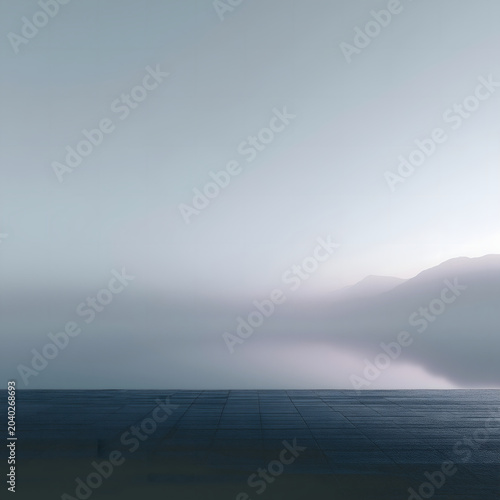 Fog Background minimal wallpaper, fog over the sea