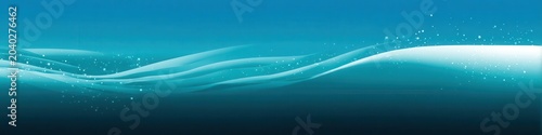 Abstract Teal Waves with Subtle Particle Effects Background