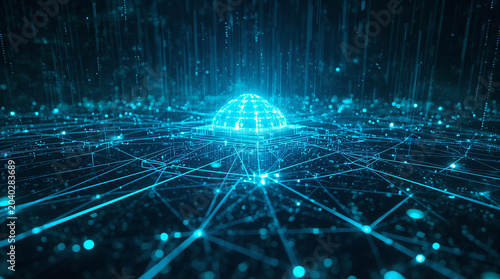 Futuristic AI Cloud Infrastructure Network