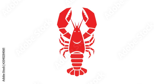 Red Lobster Icon, Seafood, Ocean Life, Marine Animal, Vector Illustration