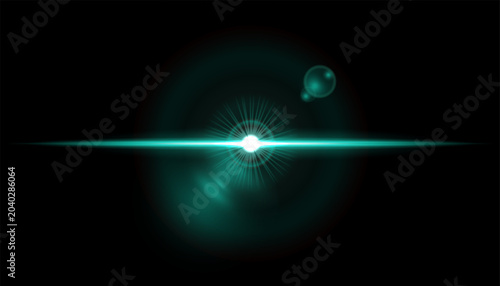 Futuristic Green Lens Flare Light Effect Abstract Background