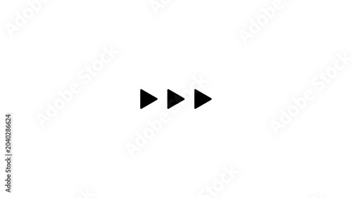 Quadro su tela Three black triangle play buttons in a horizontal row