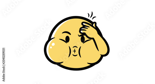 Quadro su tela Confused Emoji Face - Thinking and Questioning Expression