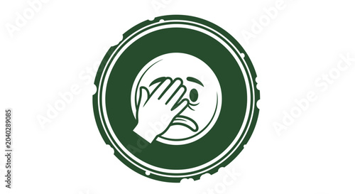 Принти на полотні Emoticon Face Palm Gesture Icon, Frustration and Embarrassment Symbol