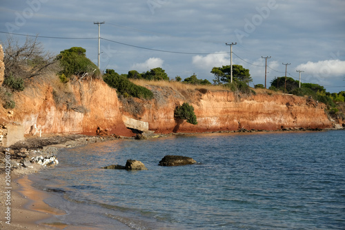 high coastline and clear water