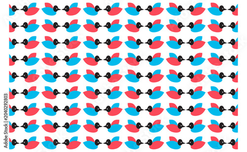 Decorative bird pattern. Vector illustration.Suitable for wallpaper, background texture,wrapping.