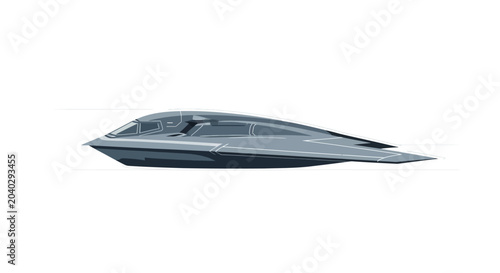 Quadro su tela A modern stealth bomber vector illustration.