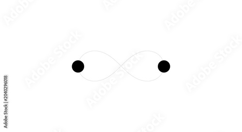 Minimalist infinity loop animation with pulsing black animation