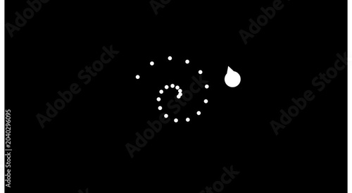 Minimalist loading spinner animation with spiral dot animation