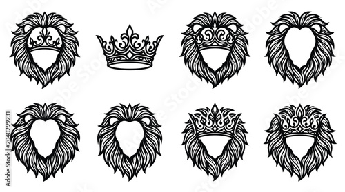 Photos Lion Head Crests and Crowns - Royal Emblem Collection