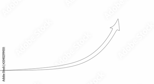 Fotografie A simple gray arrow pointing upwards on a white background.