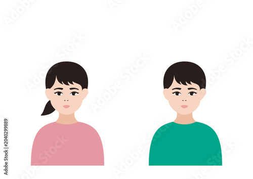 ほほえむ子どもたちのベクターイラスト素材セット