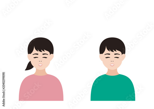 笑顔の子どもたちのベクターイラスト素材セット