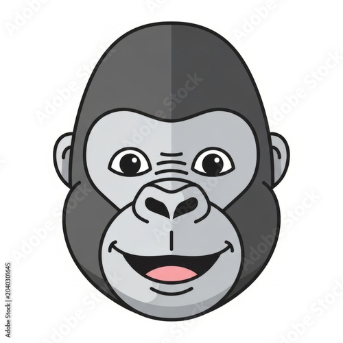Cute Colorful Gorilla Mask for Kids with Cartoon Jungle Animal Face Costume Template