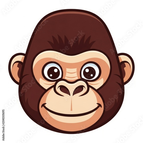 Cute Colorful Gorilla Mask for Kids with Cartoon Jungle Animal Face Costume Template