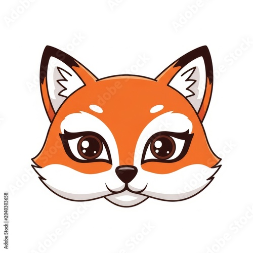 Cute Colorful Fox Mask for Kids with Cartoon Woodland Animal Face Costume Template