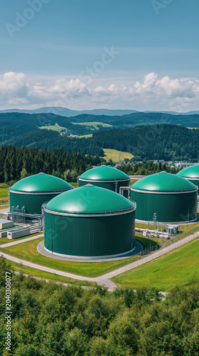 Biogas plant anaerobic digester renewable energy green dome fuel sustainable energy energy crisis solutions support clean power from organic waste